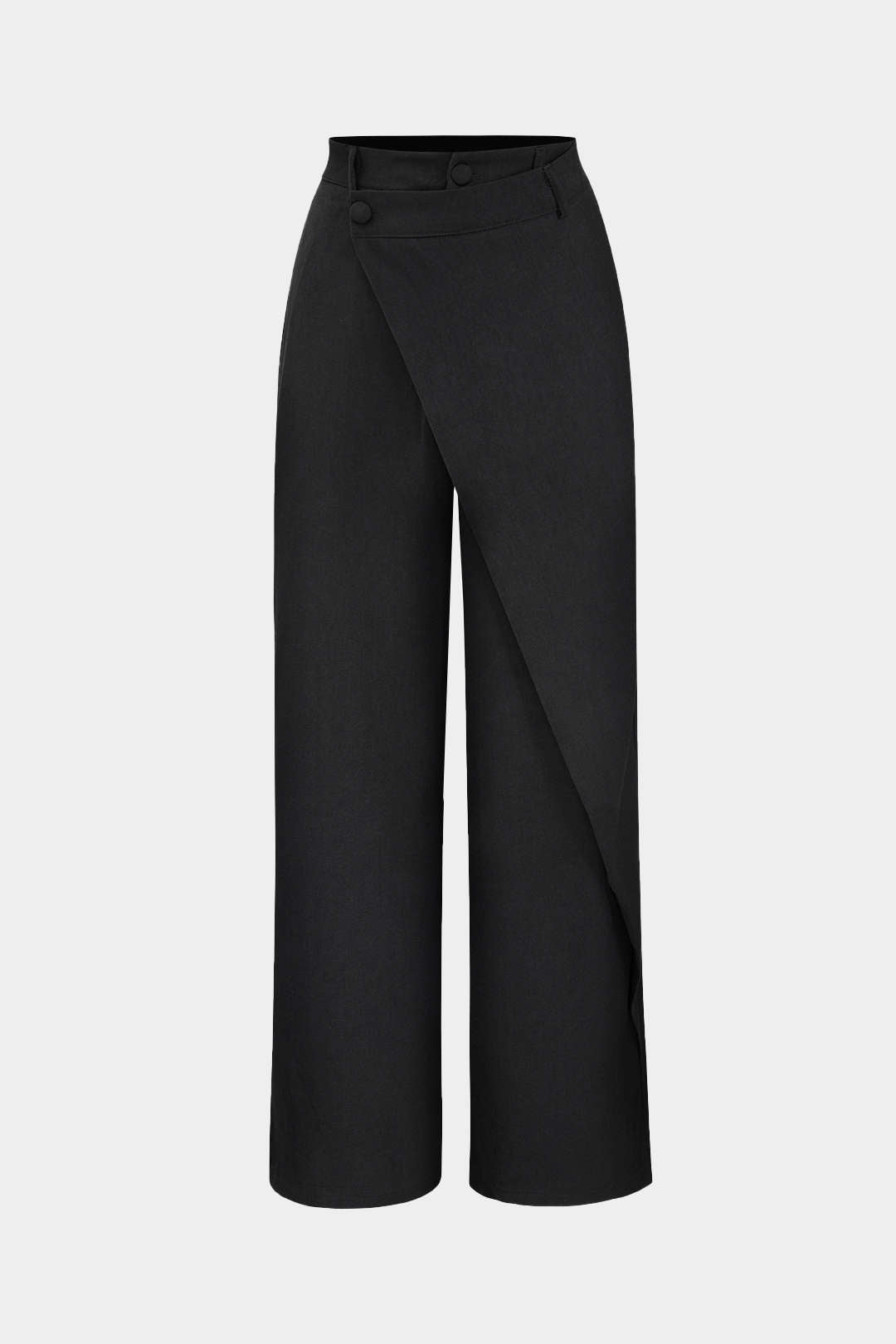 Broek met drapering, wikkelmodel en rechte pijp