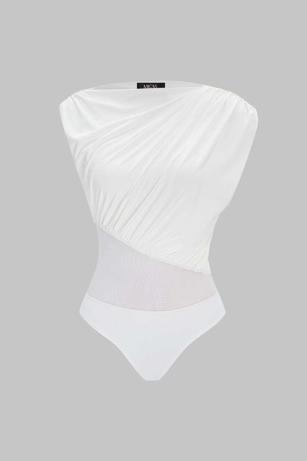 Mesh patchwork body met ruches