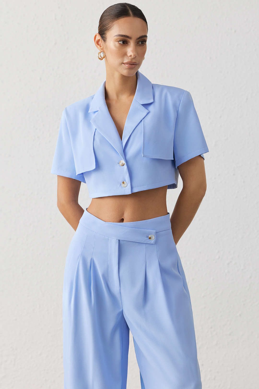 Romy - Asymmetrische set met top en broek
