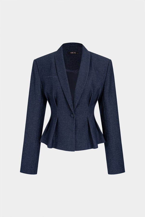 Effen blazer met revers