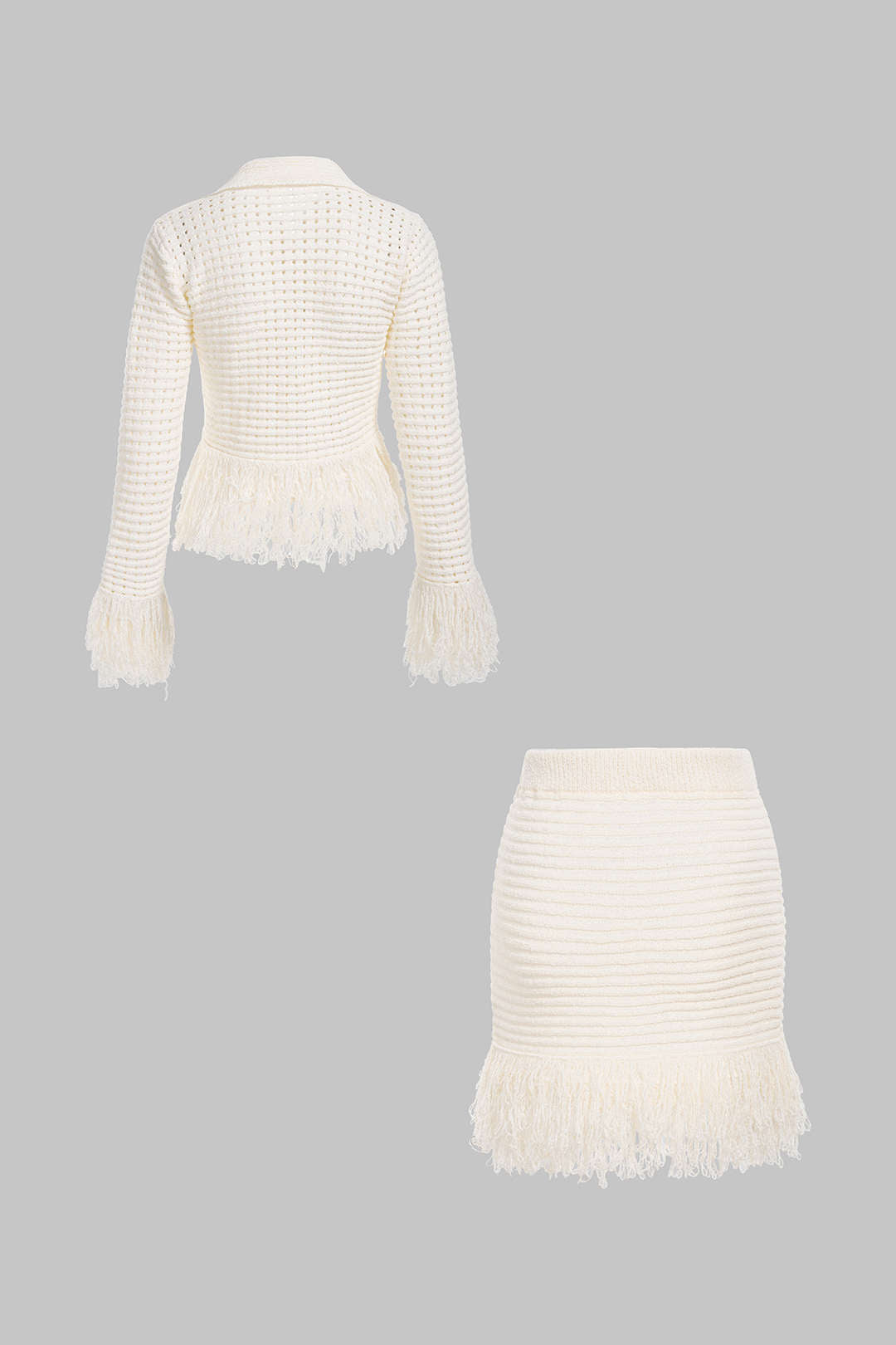 Lara - Gebreide set met vest en minirok
