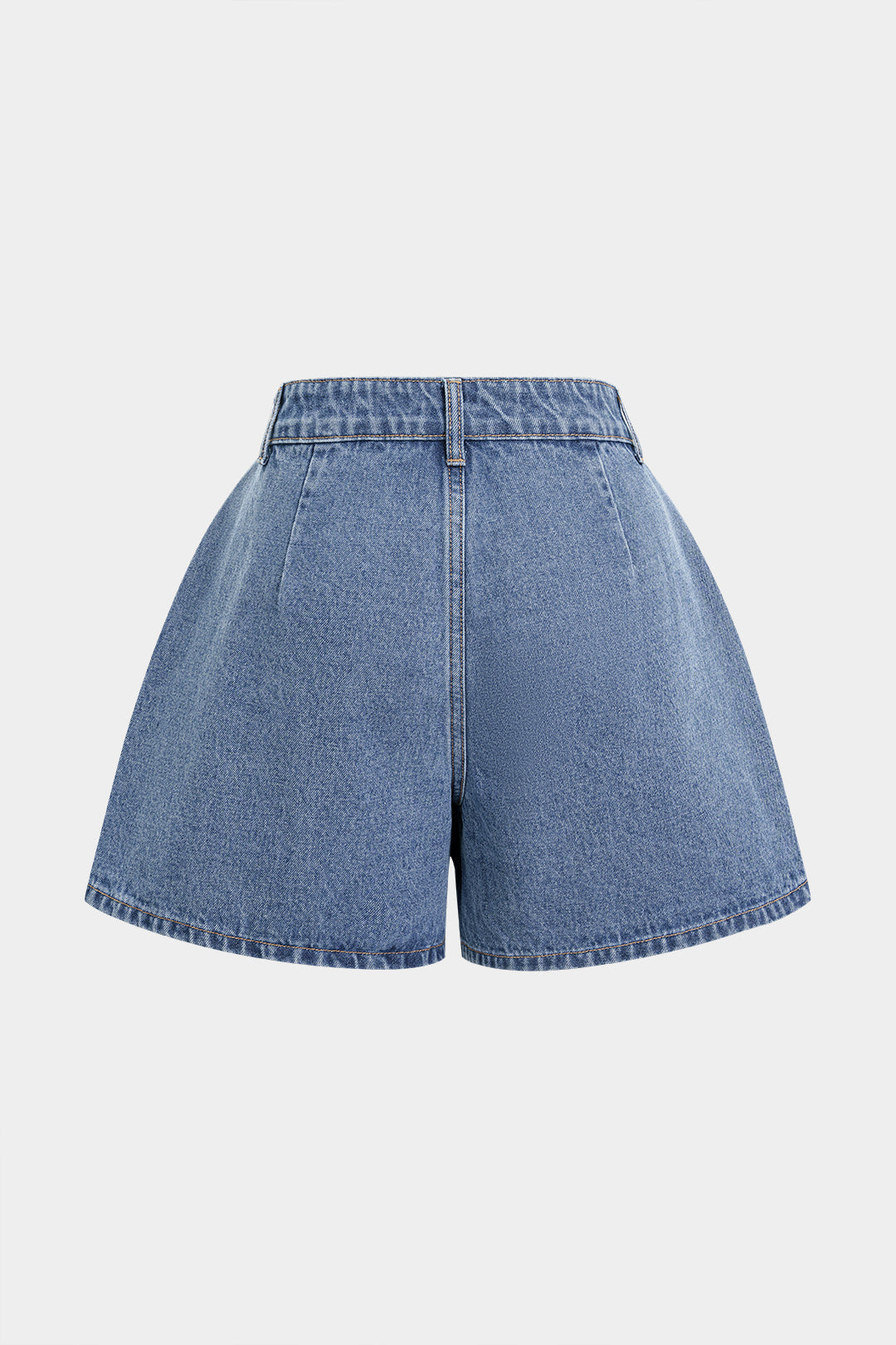 Quinn - Denim asymmetrische short met knoopjes