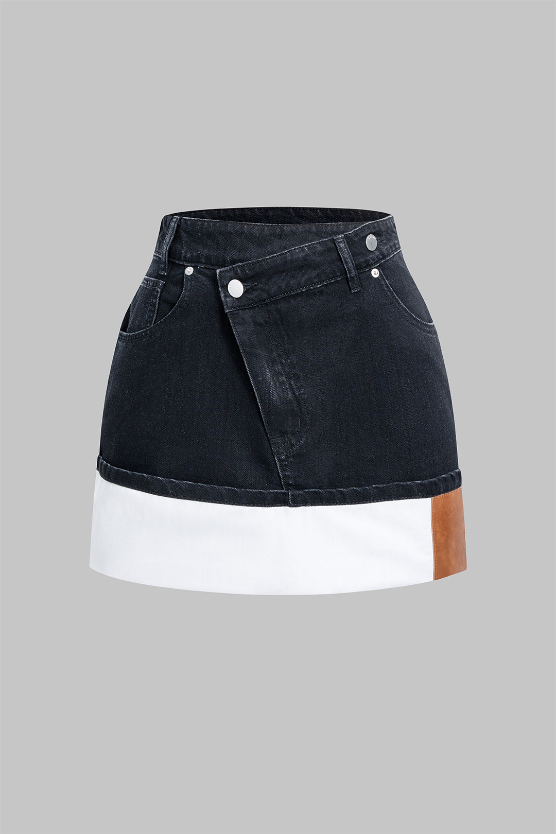 Faye - Denim asymmetrische rok met rits