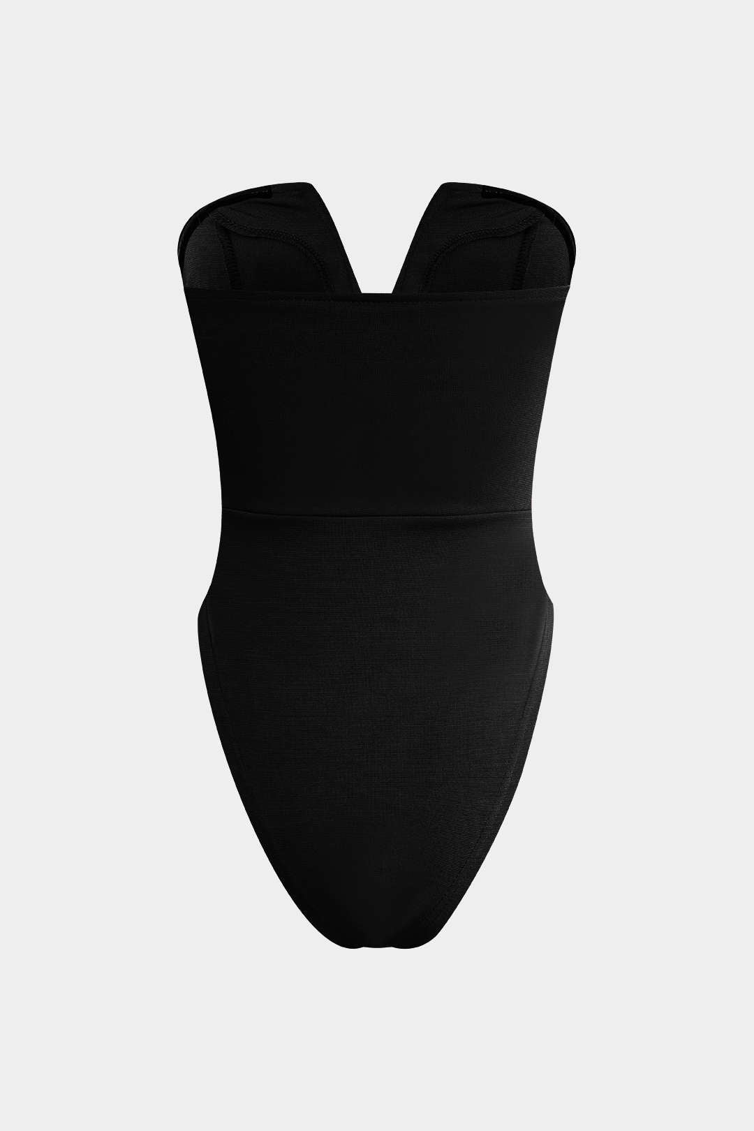 Body met V-hals en strapless pasvorm