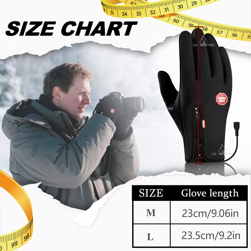 USB-Heated Touchscreen Gloves | Wind & Water Resistant – Unisex