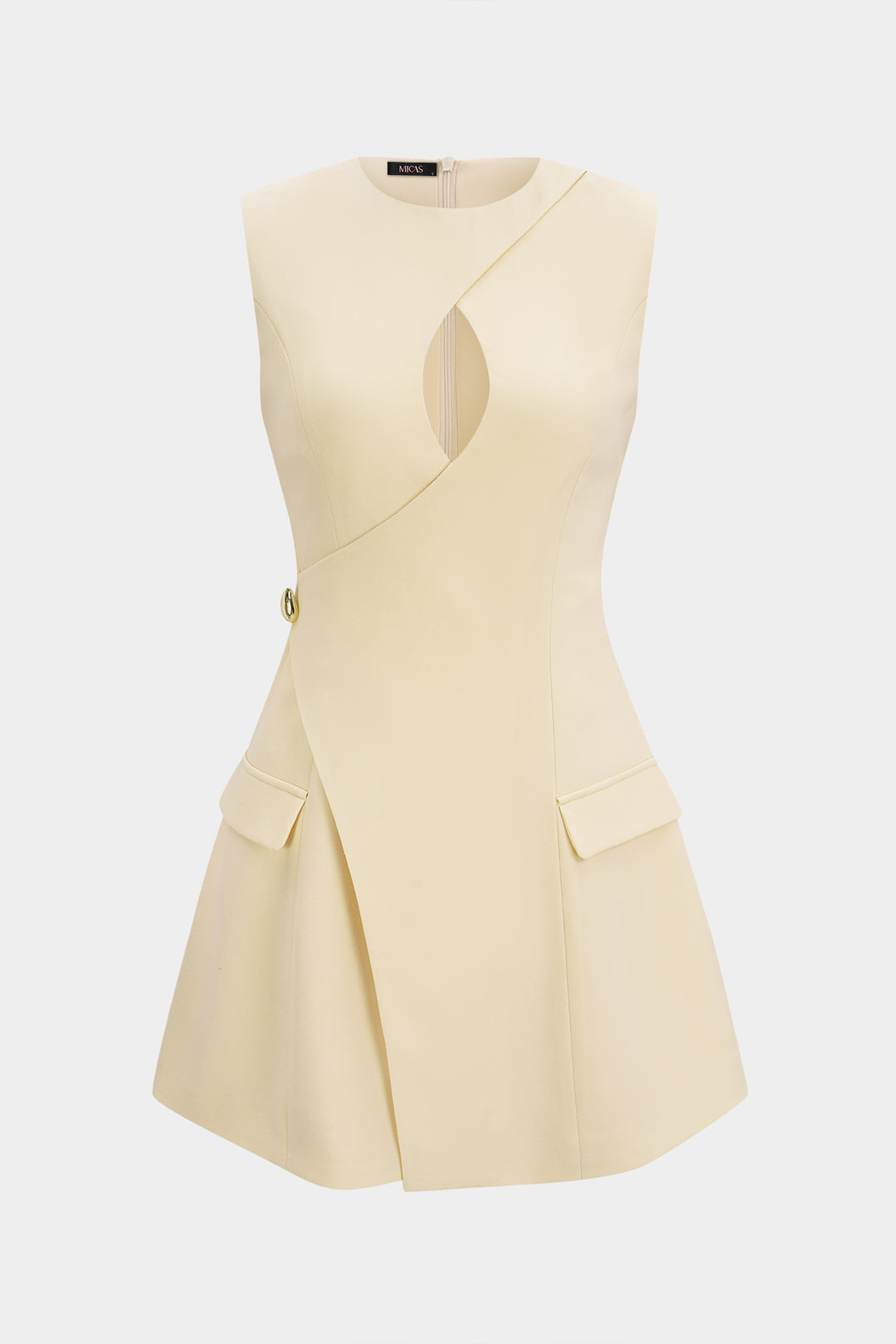 Sofie - Asymmetrische mouwloze minijurk met ronde hals