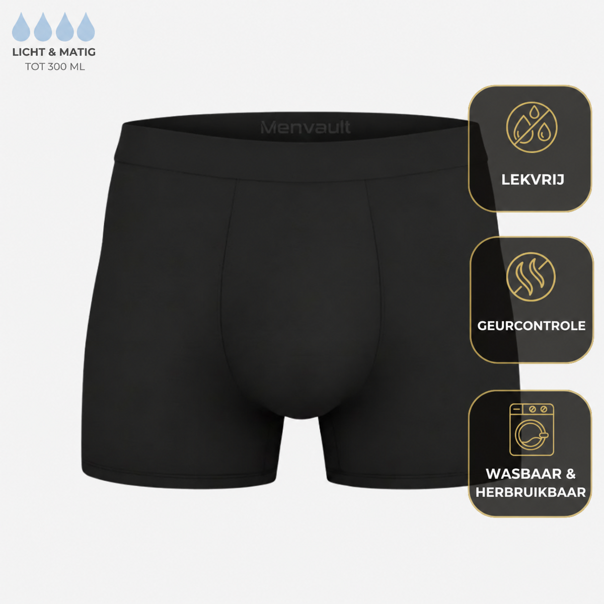 Premium Washable Boxer - Provides extra security in case of urinary incontinence.