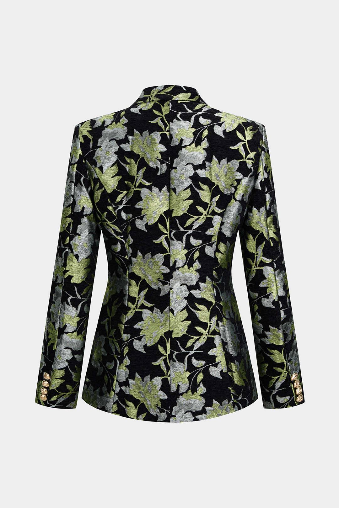Jacquard metallic blazer met knoopjes