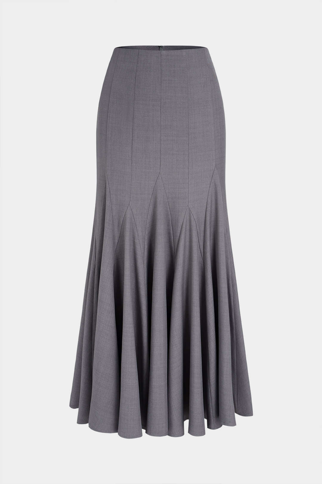 Effen rok met hoge taille en ruches