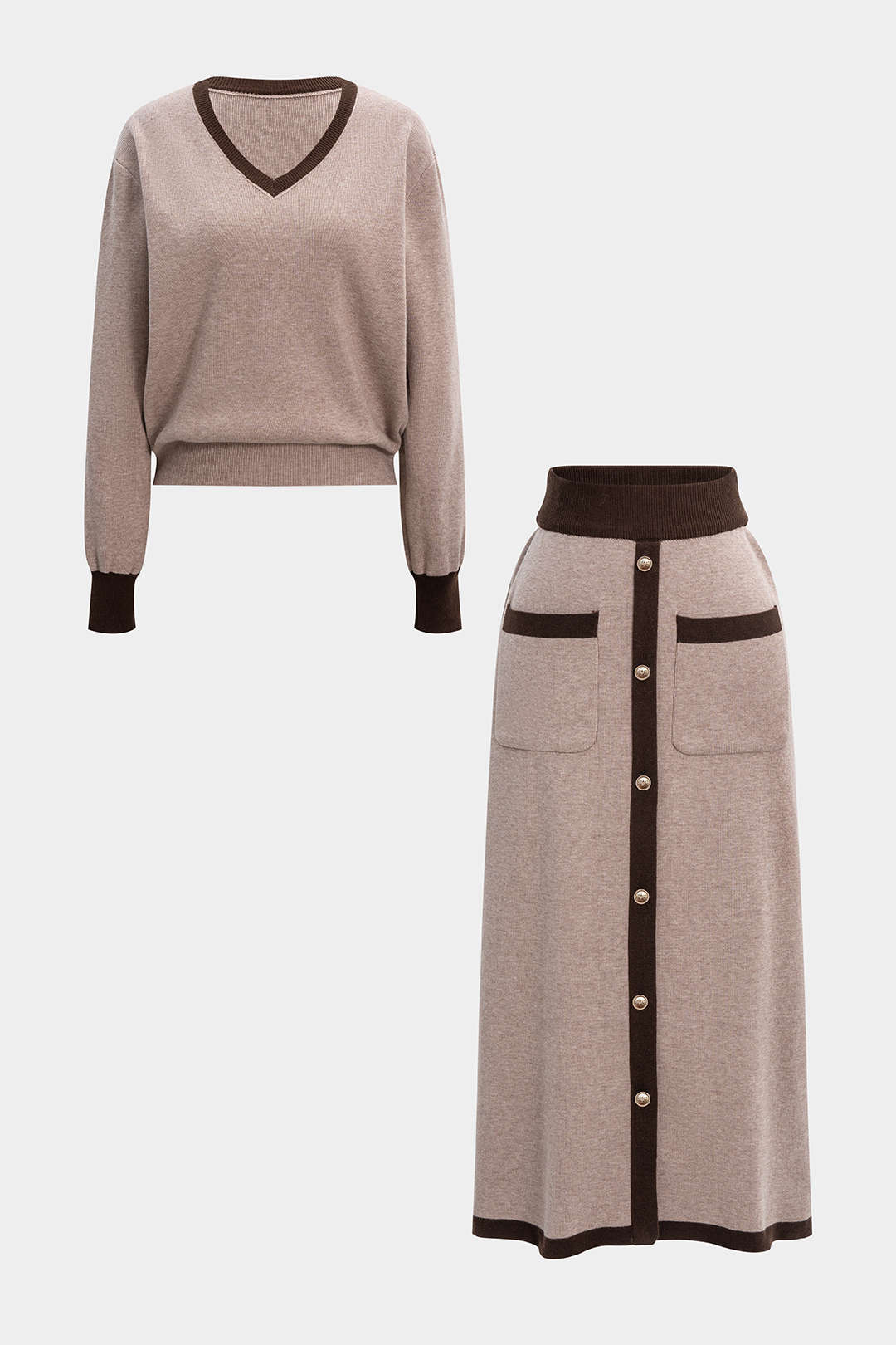 Alma - Gebreide set met top en rok
