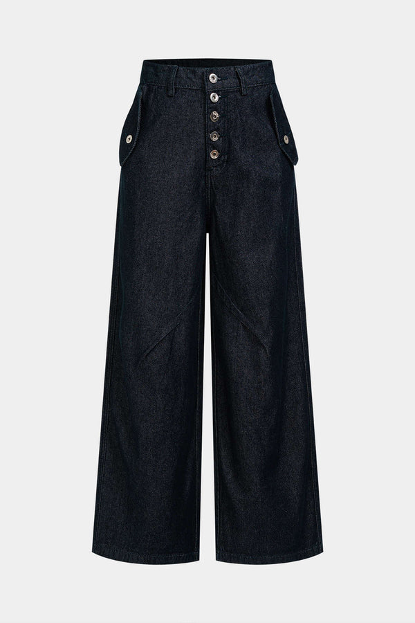 Elif - Jeans met knoopjes en rechte pijp
