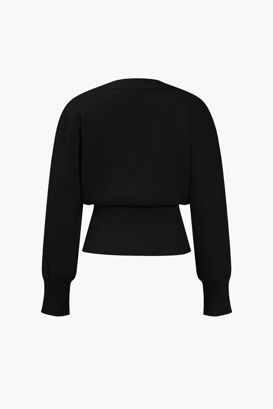 V-neck cardigan sweater