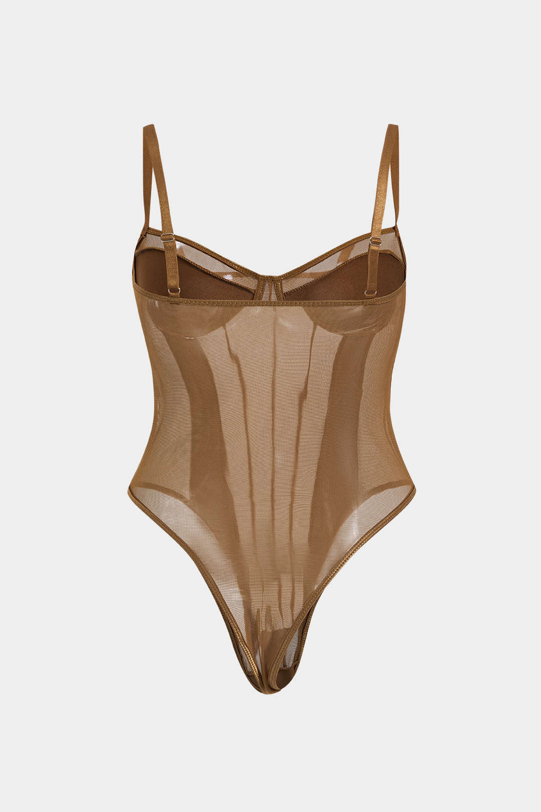 Mesh body met spaghettibandjes