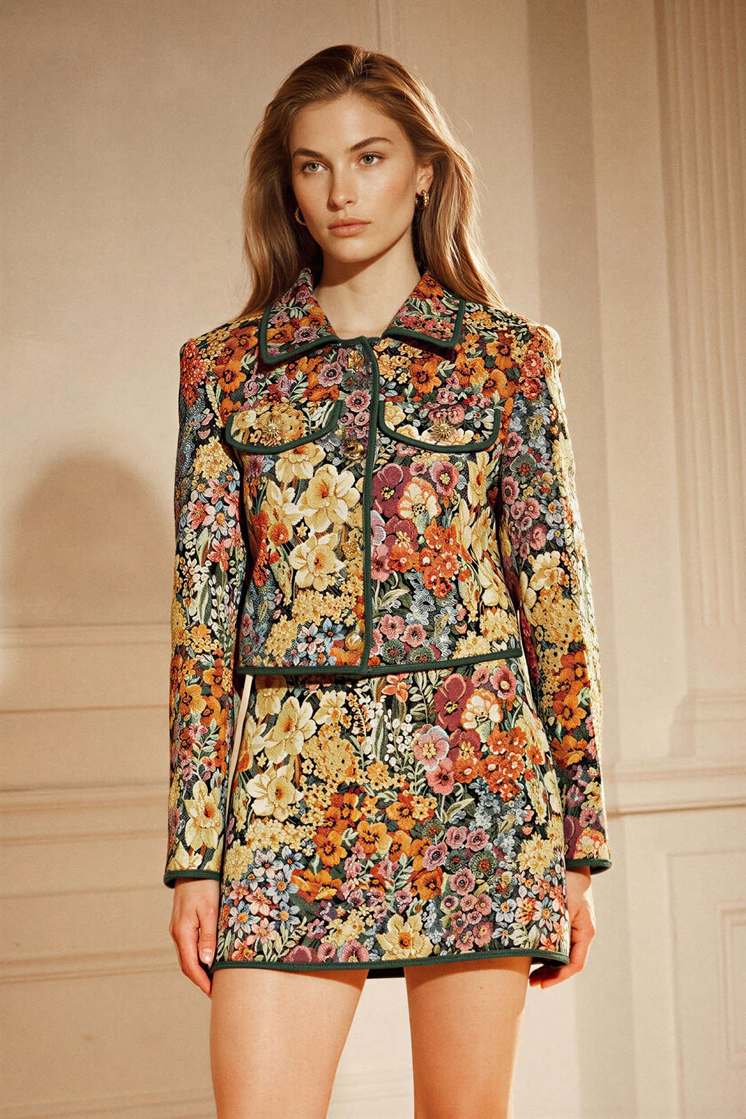 Jacquard jasje met revers