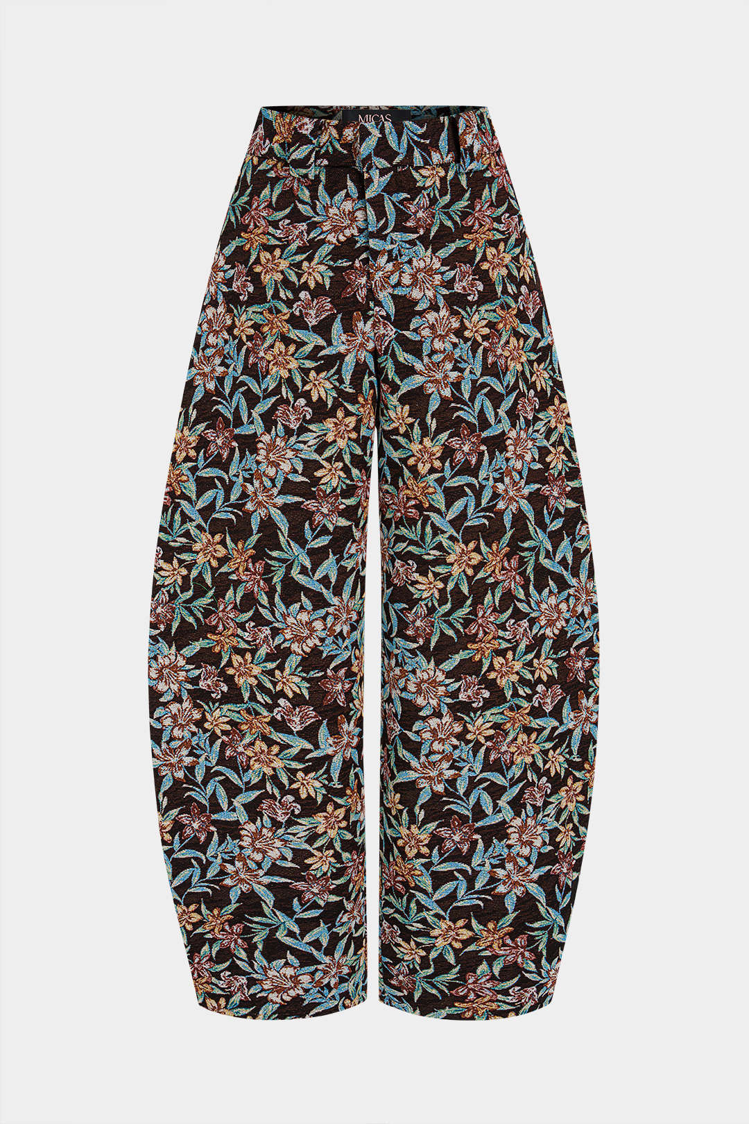 Bloemenprint broek met borduursel