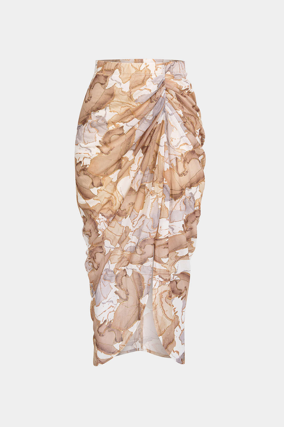 Bloemenprint asymmetrische rok met ruches
