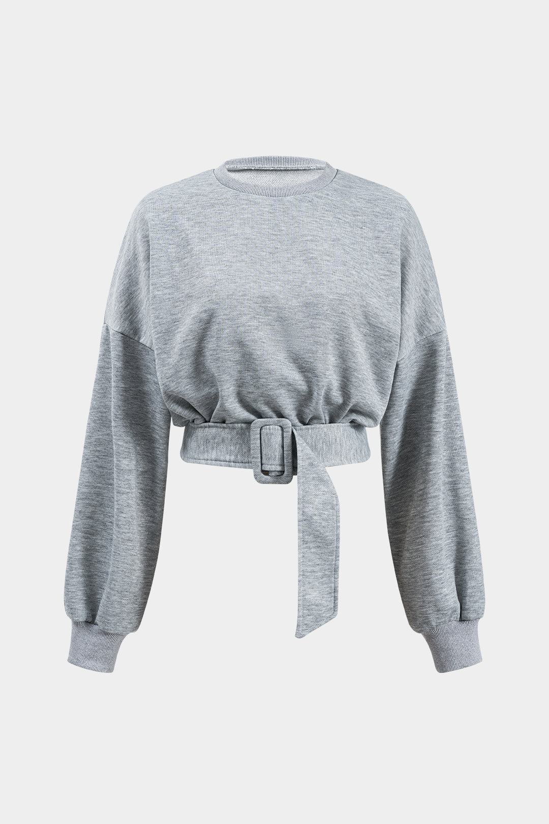 Sweater met ronde hals, riem en lange mouwen