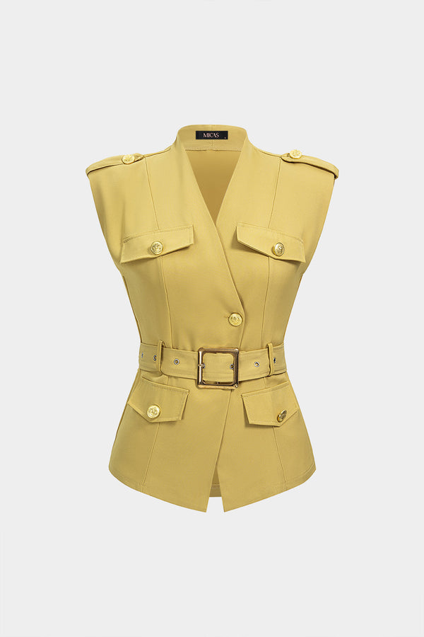 Metallic tanktop met riem