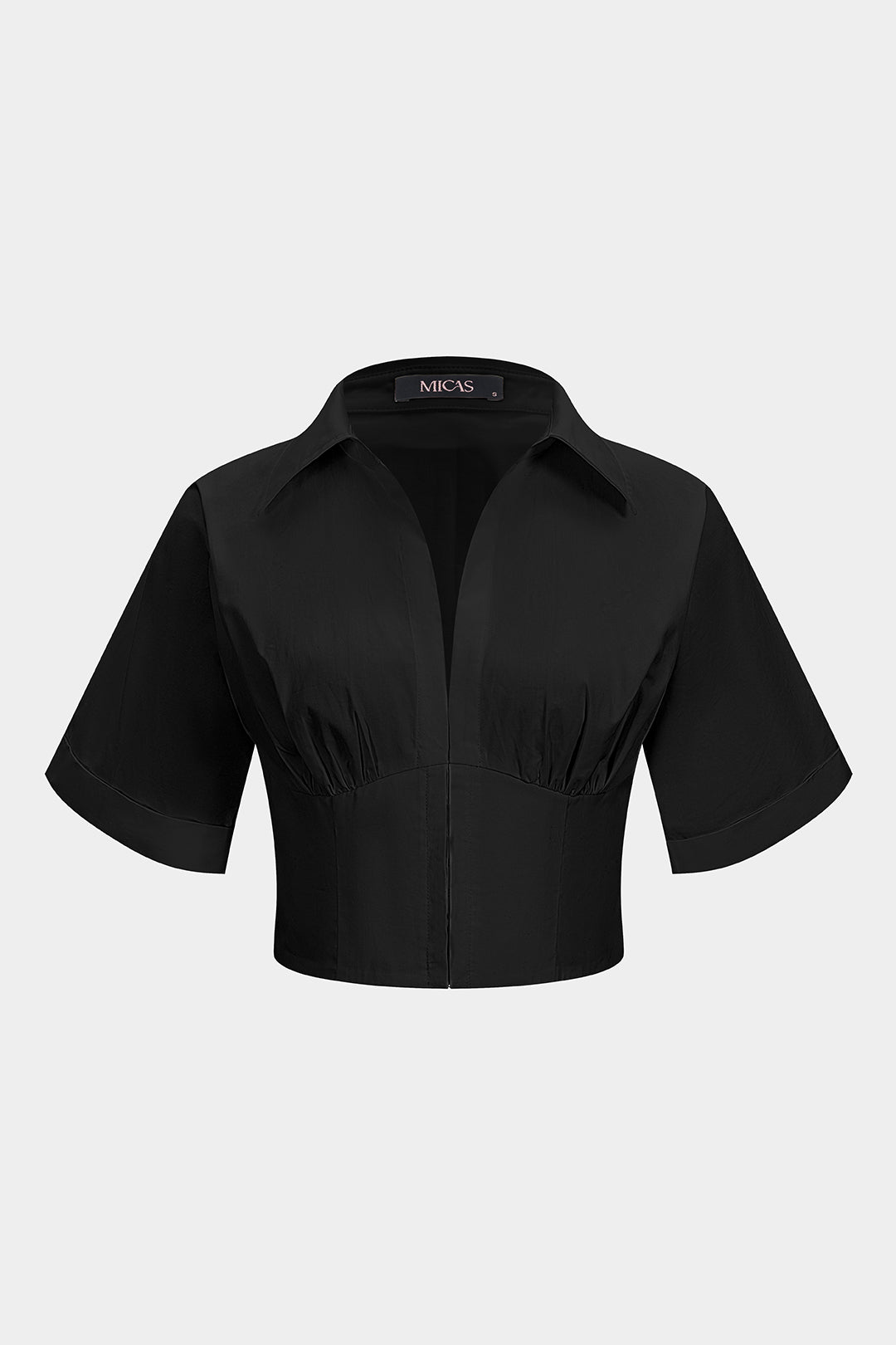 Kiki - Blouse met V-hals en korte mouwen