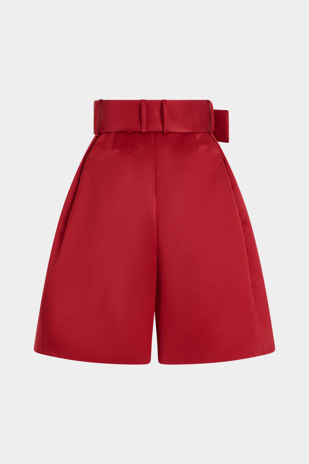 Effen short met riem, hoge taille en wijde pijpen