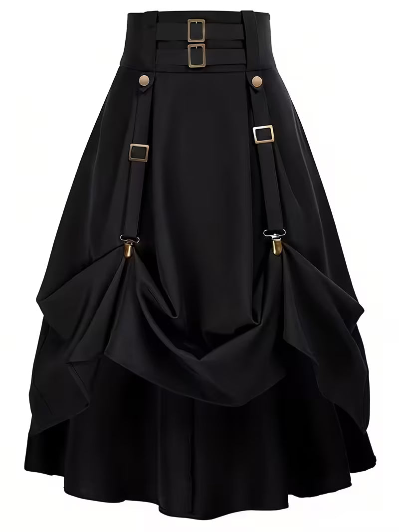Midi Skirt with Ruched Waist