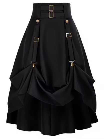 Midi Skirt with Ruched Waist