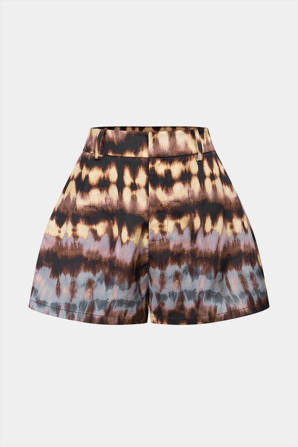 Tie-dye satijnen short
