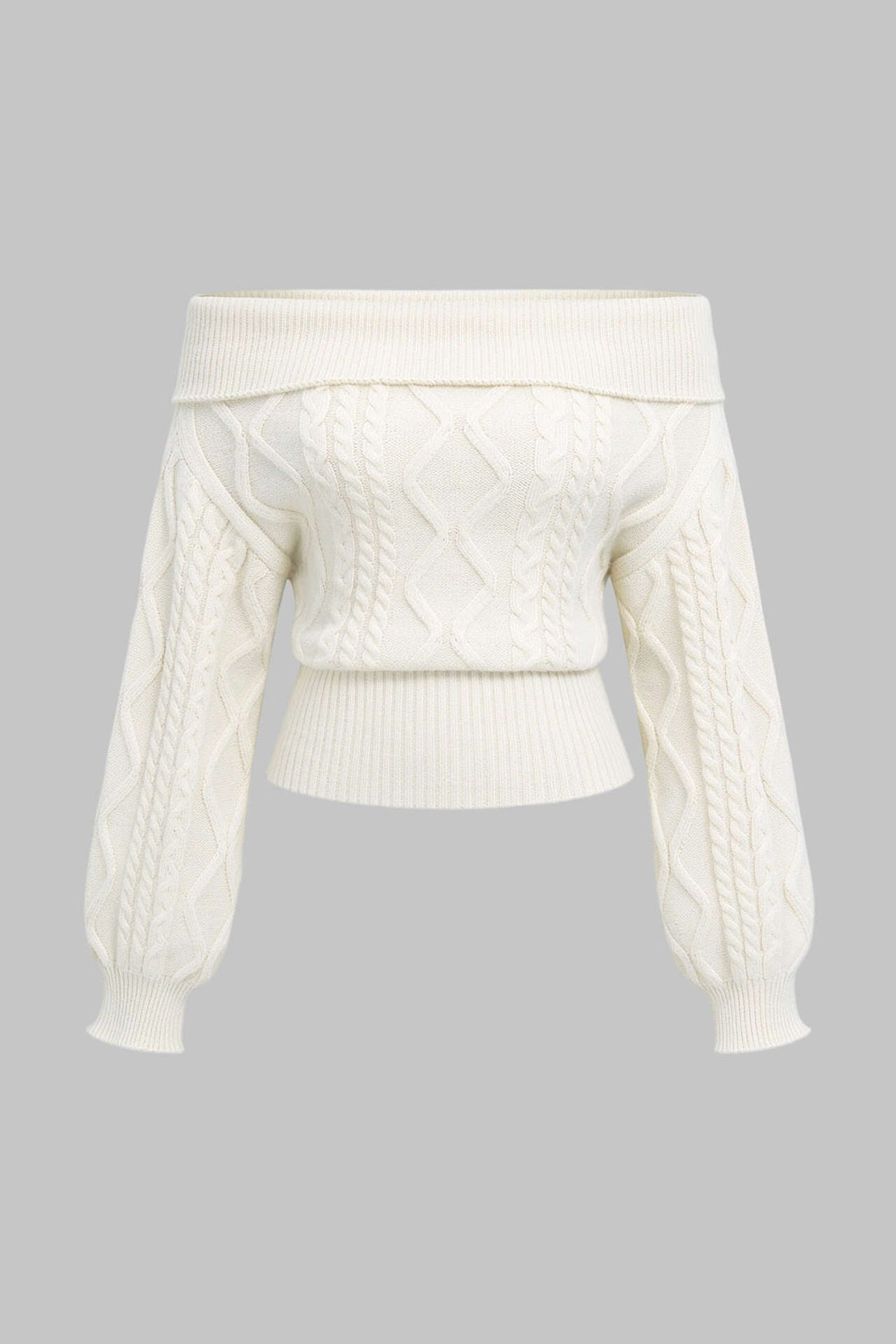 Zara - Gebreide top met blote schouders en lange mouwen