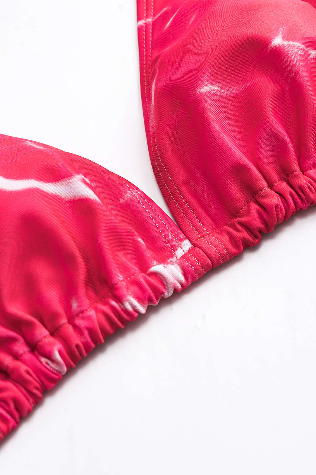 Tie-dye mesh bikini met strik