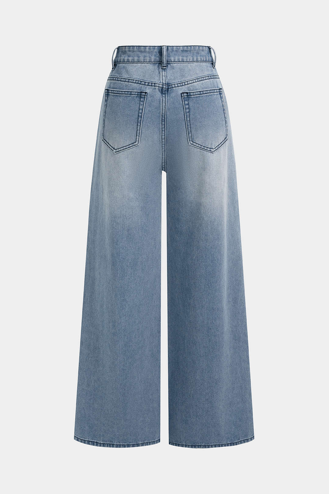 Jeans met kant, zakken en rechte pijp