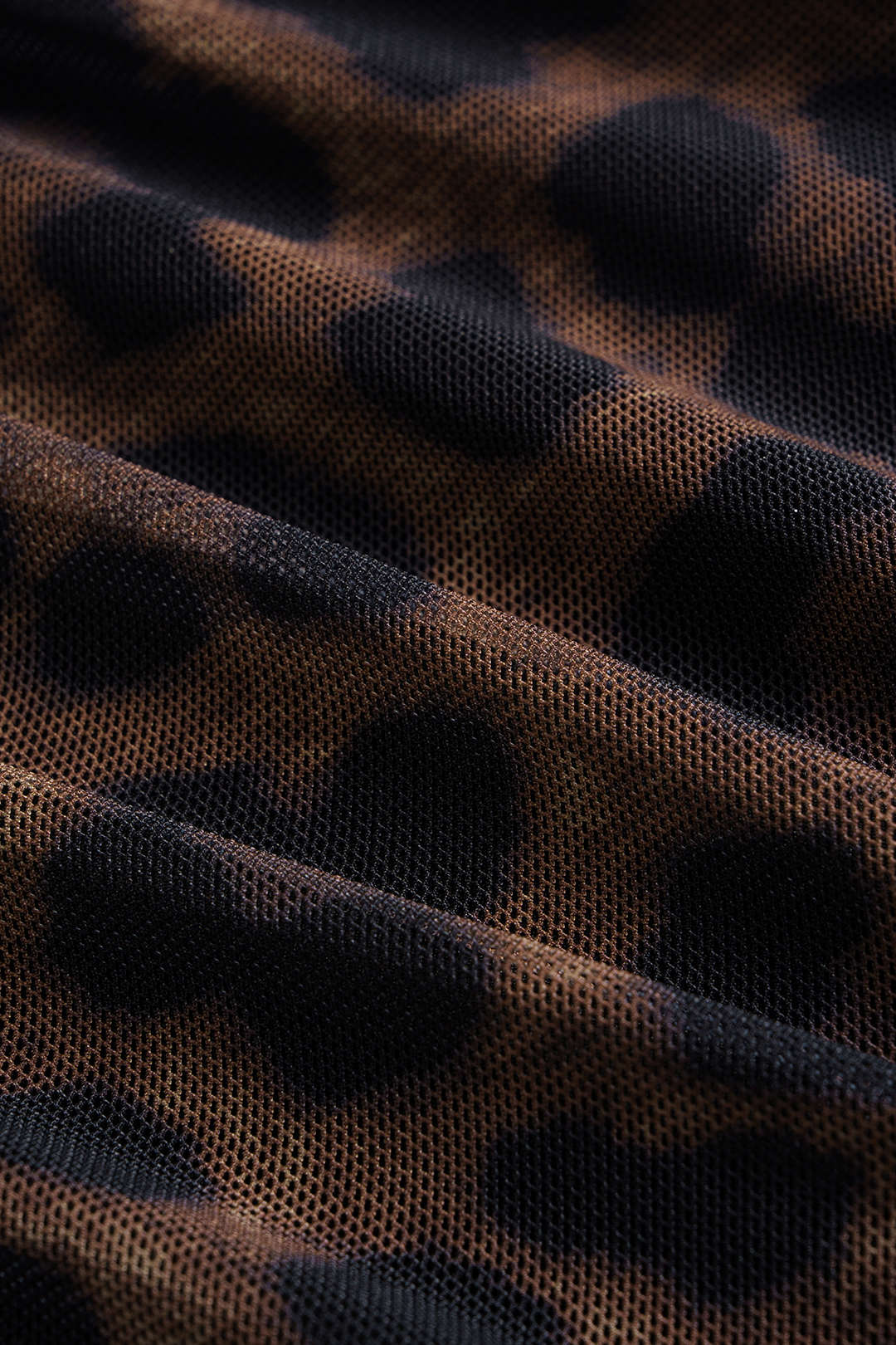 Luipaardprint mesh body met V-hals en ruches