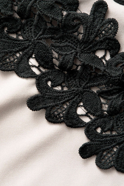 Asymmetrical lace panel MIDI dress