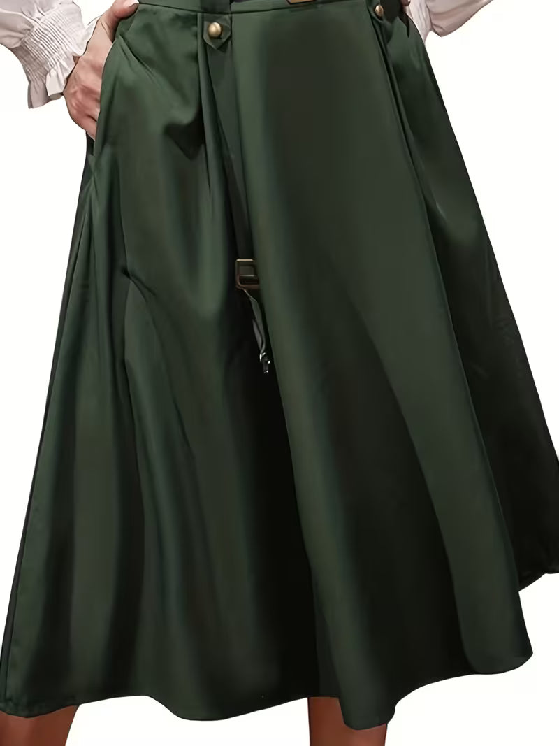 Midi Skirt with Ruched Waist
