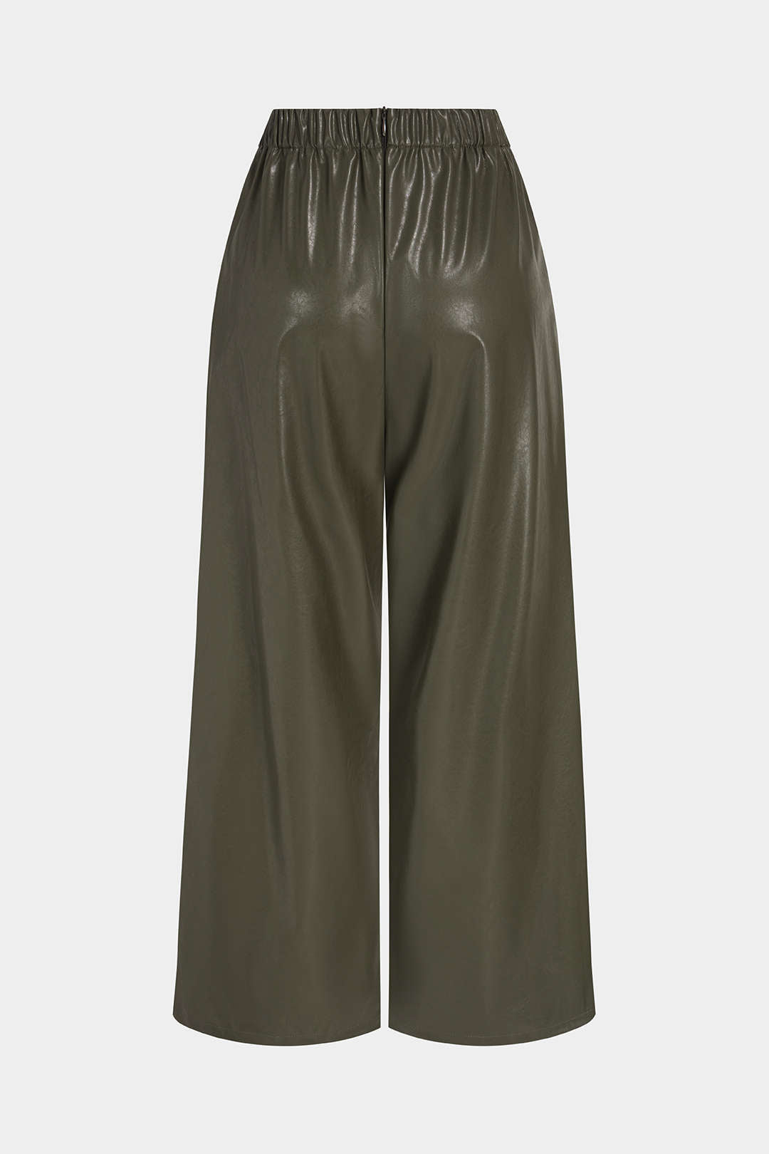Leren-look broek met hoge taille