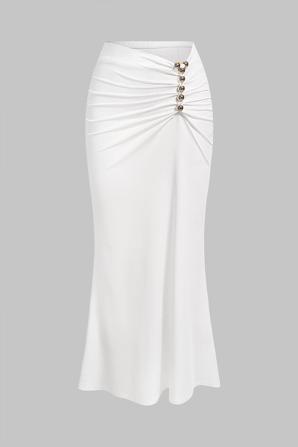 Margot - Metallic asymmetrische rok met ruches