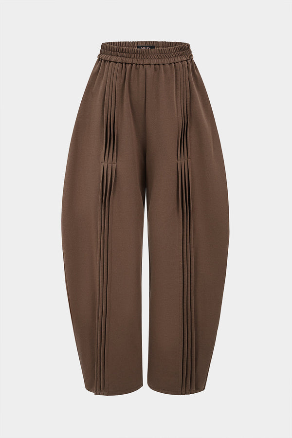 Geplooide broek met hoge taille