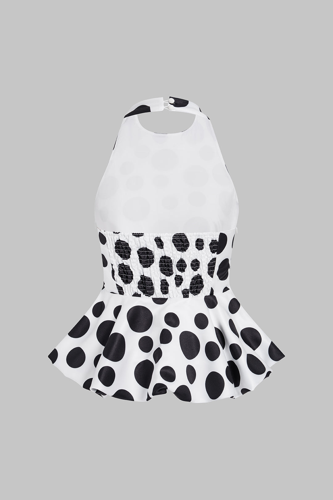 Gestipte tanktop met halternek, ronde hals en open rug