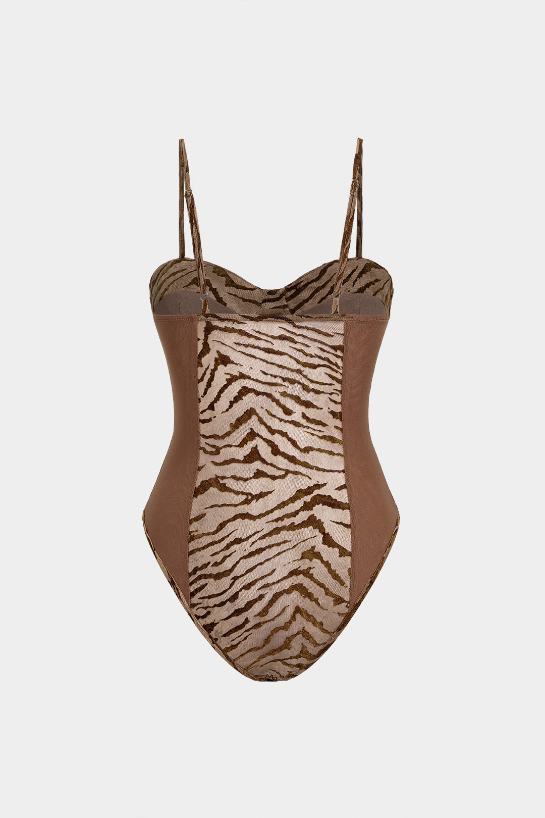Fluwelen patchwork body met spaghettibandjes