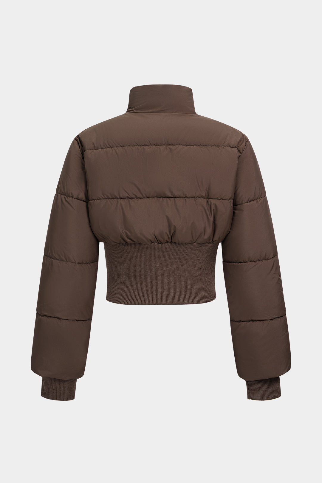Cropped pufferjas met rits