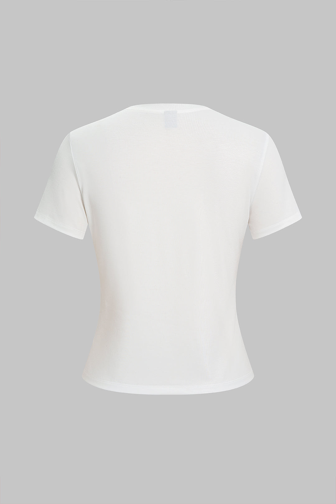 Denim T-shirt met ronde hals en korte mouwen