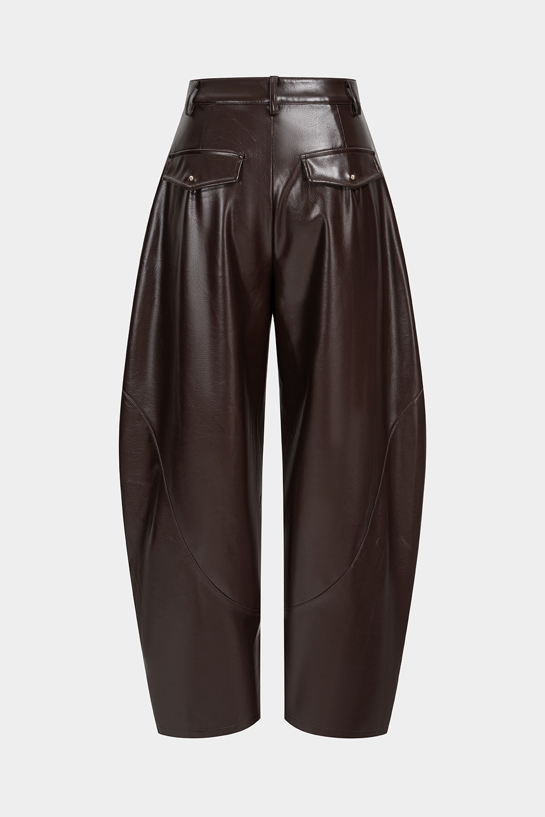 Leren-look metallic broek met ballonmodel
