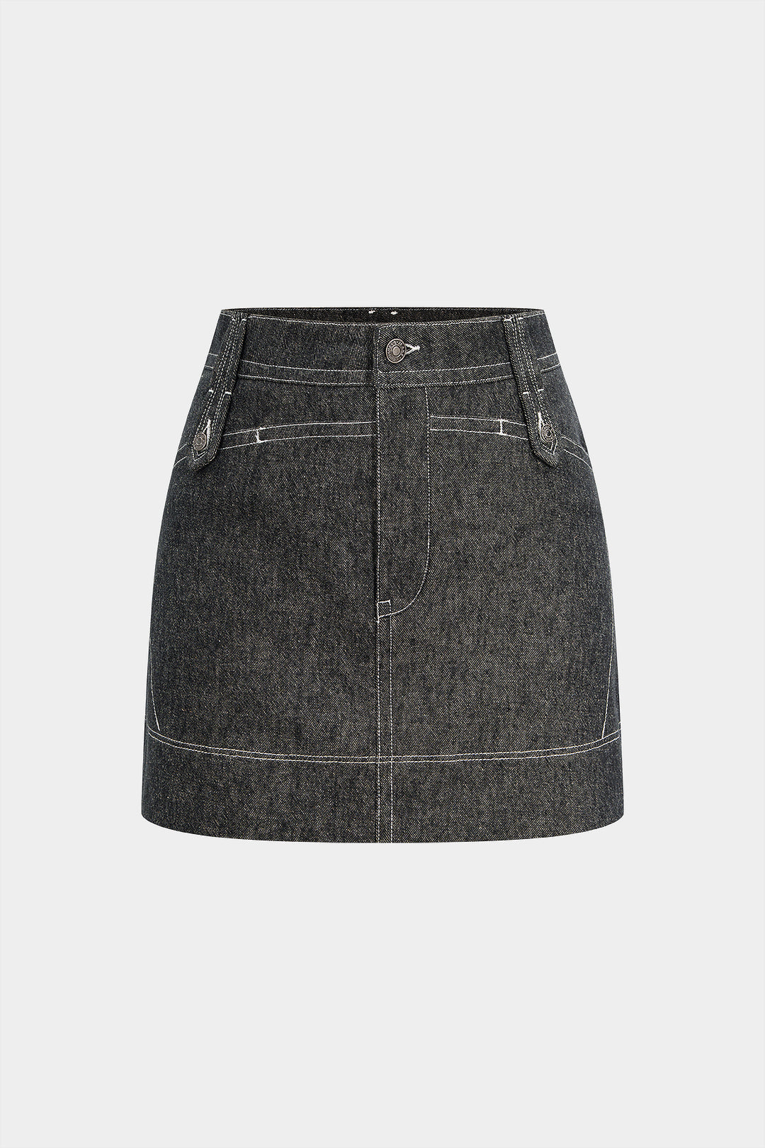 Denim minirok met knoopjes
