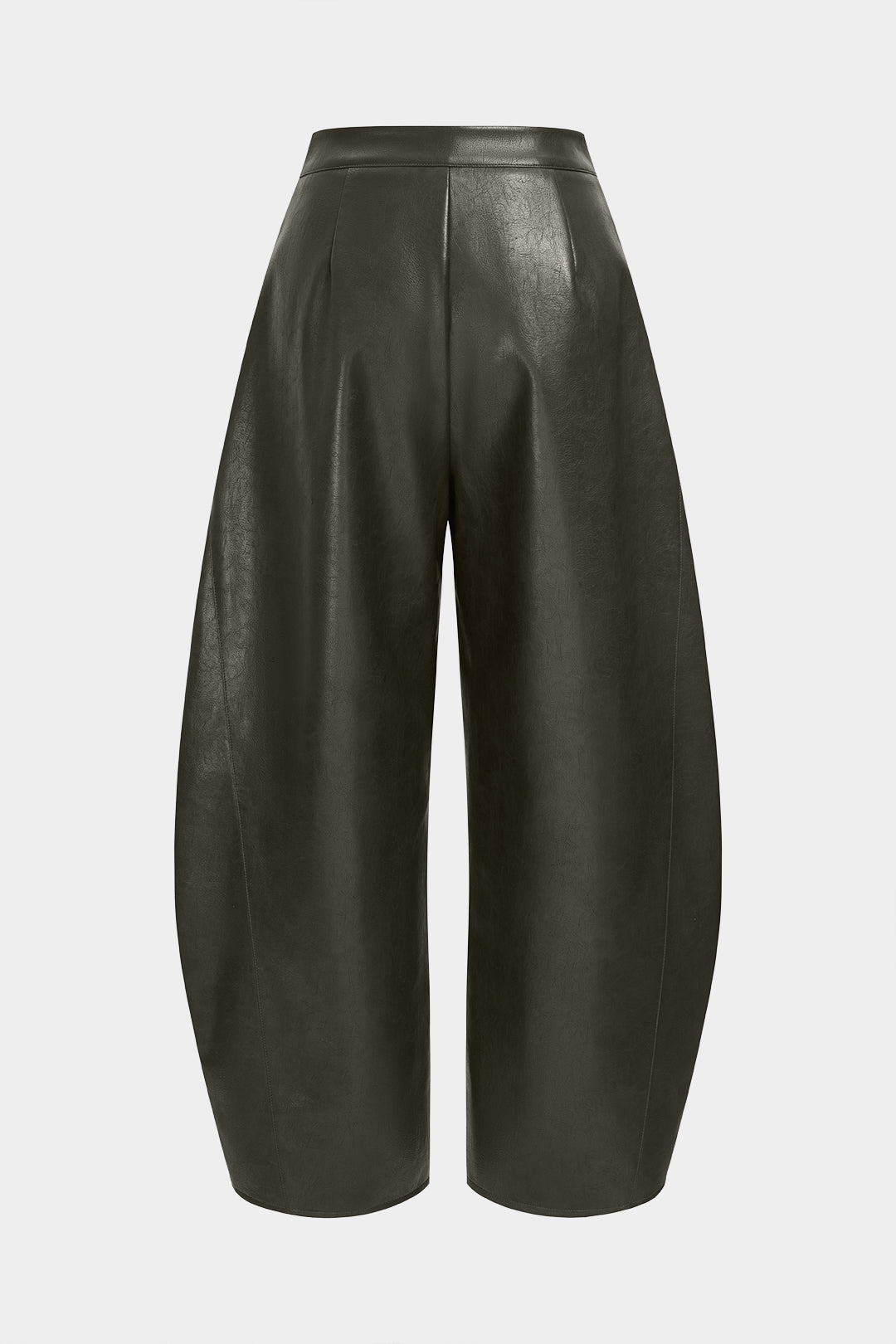 Leren-look broek met knoopjes