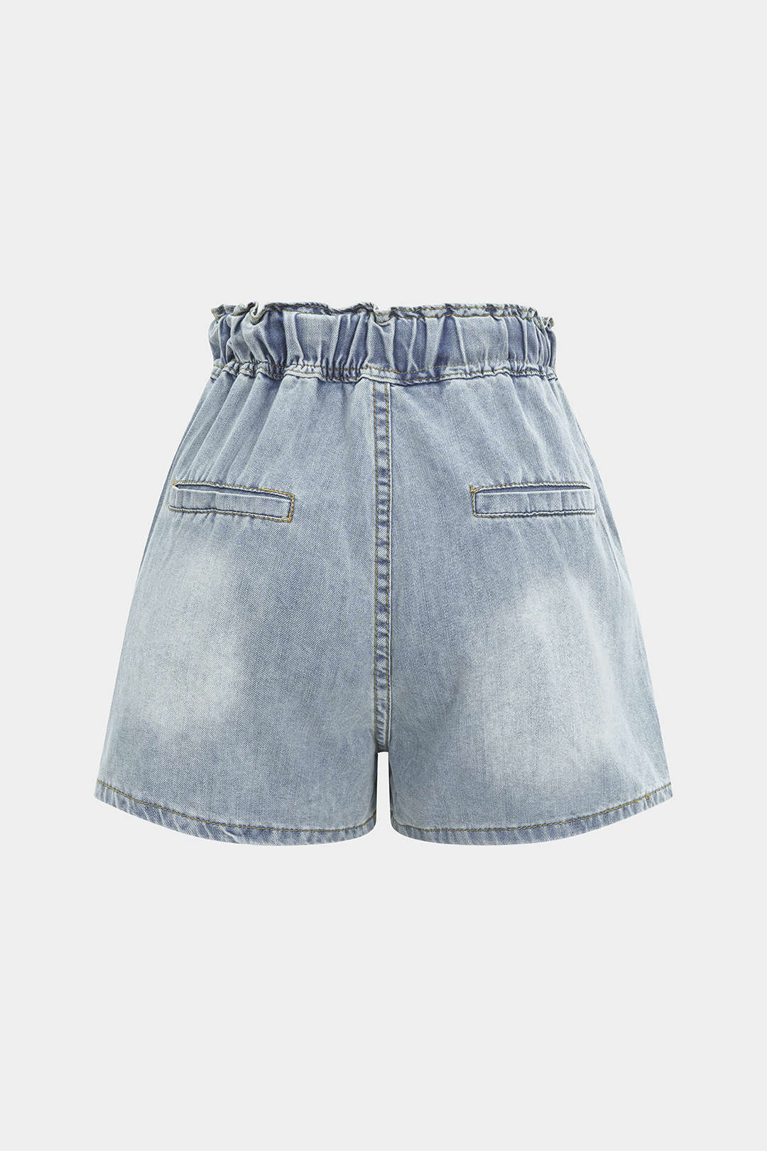 Denim short met strass en wijde pijpen