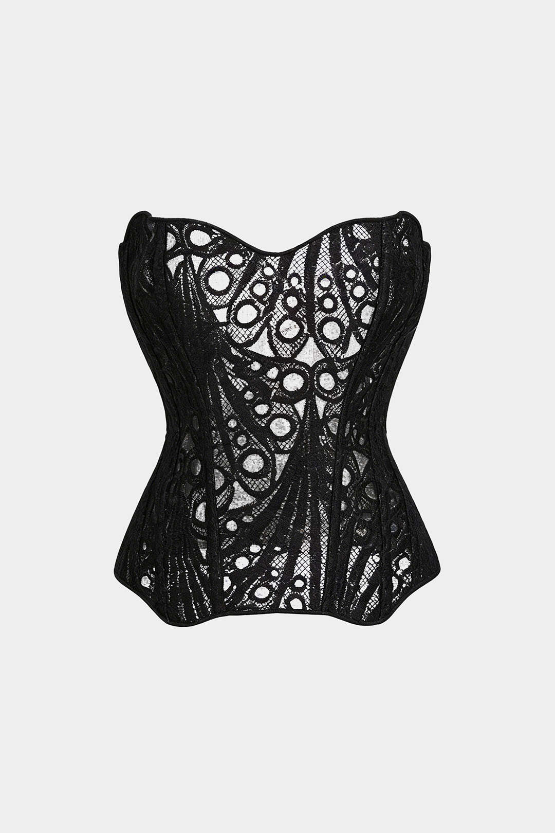 Bloemenprint jacquard strapless top