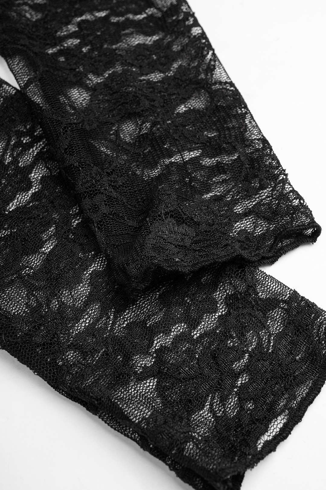 Patchwork body met kant, één schouder en drapering