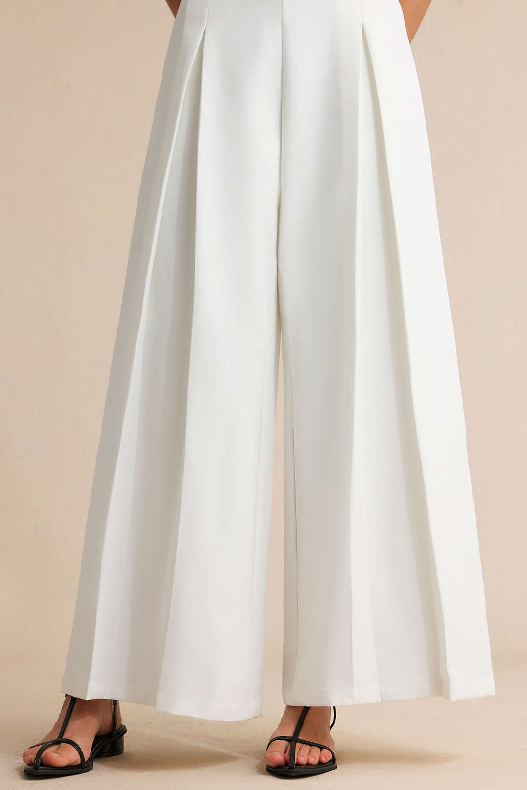 Sofie - Effen broek met hoge taille en wijde pijpen
