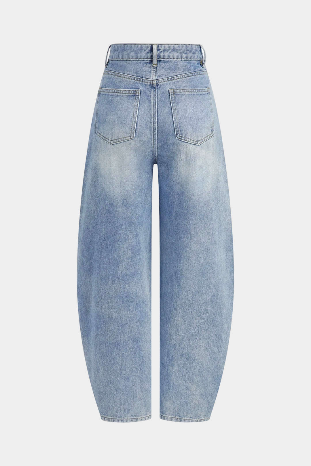 Asymmetrische jeans met knoopjes en ballonmodel