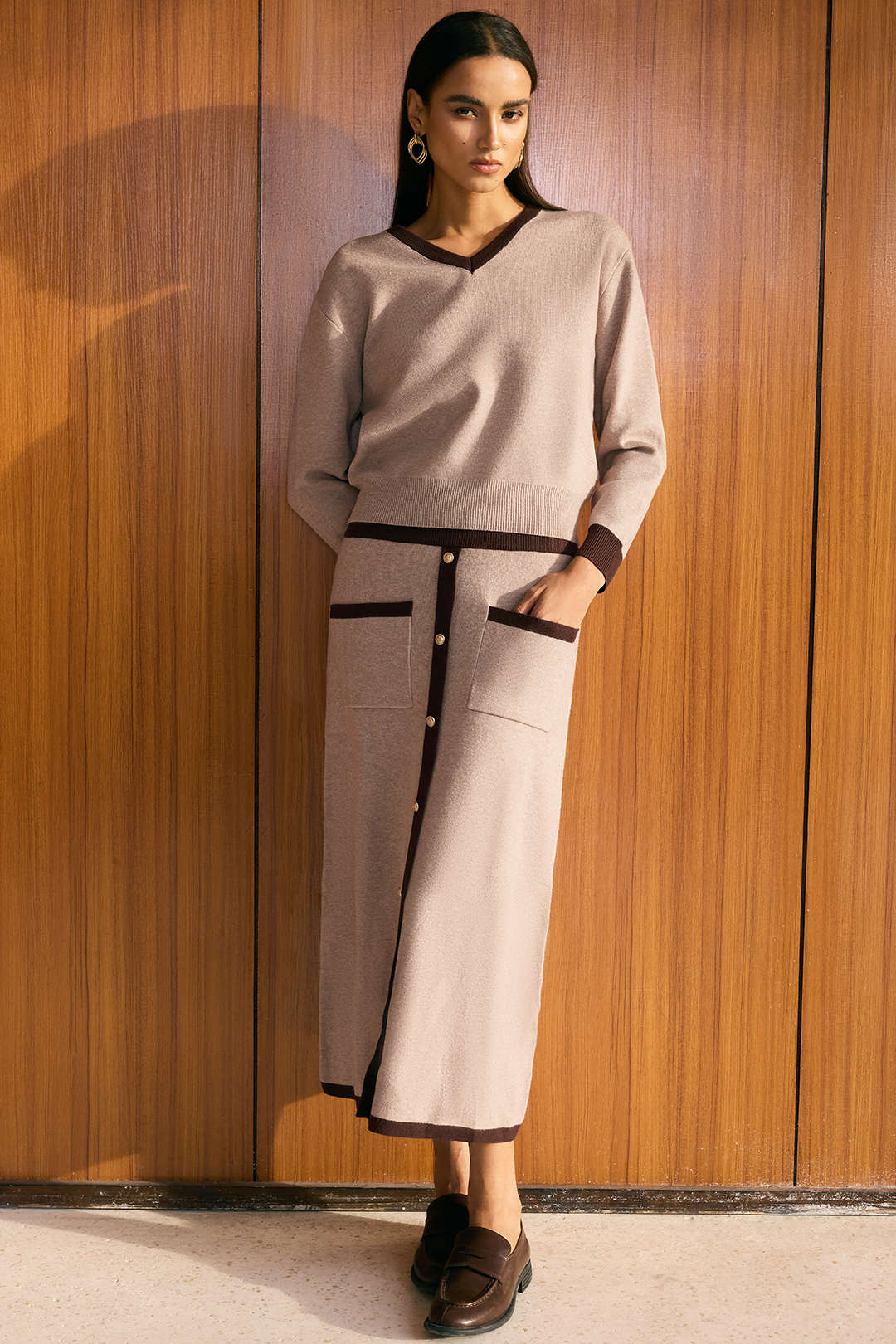 Alma - Gebreide set met top en rok