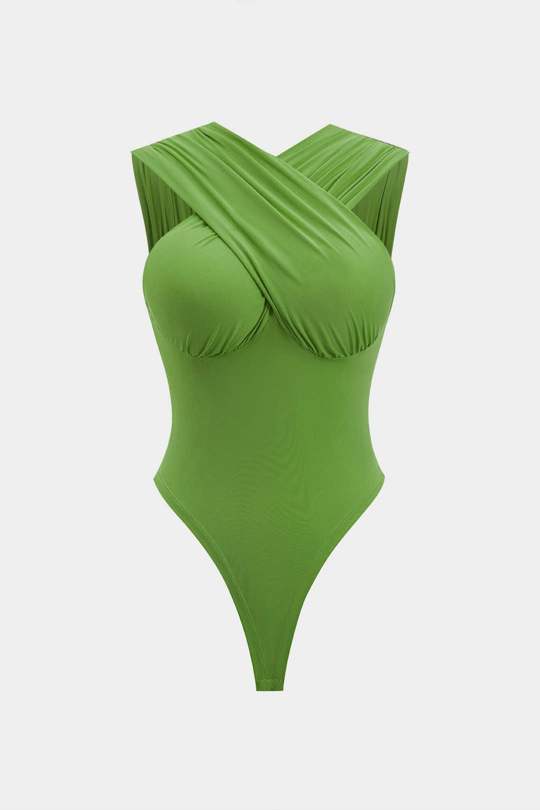 Mouwloze body met ruches en open rug